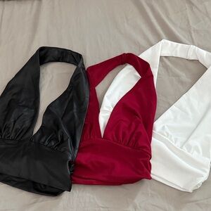 SHEIN Women's Crop Tops - Black, Red, and White NWOT